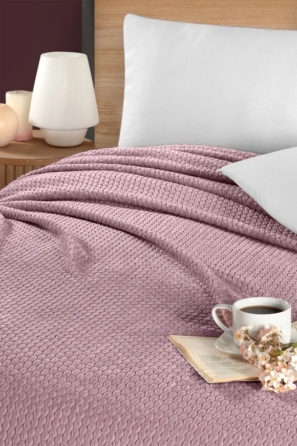 Pierre Cardin Super Soft Battaniye Çift Kişilik Harmony Gül Kurusu