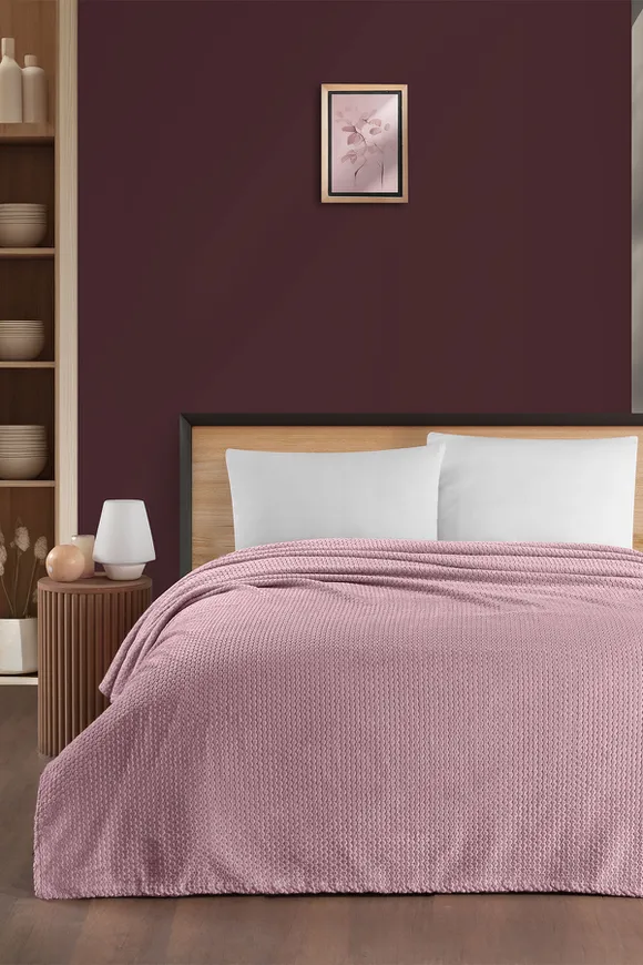 Pierre Cardin Super Soft Battaniye Çift Kişilik Harmony Gül Kurusu