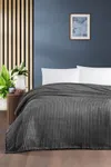 Pierre Cardin Super Soft Battaniye Çift Kişilik Line Antrasit