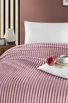 Pierre Cardin Super Soft Battaniye Çift Kişilik Line Gül Kurusu