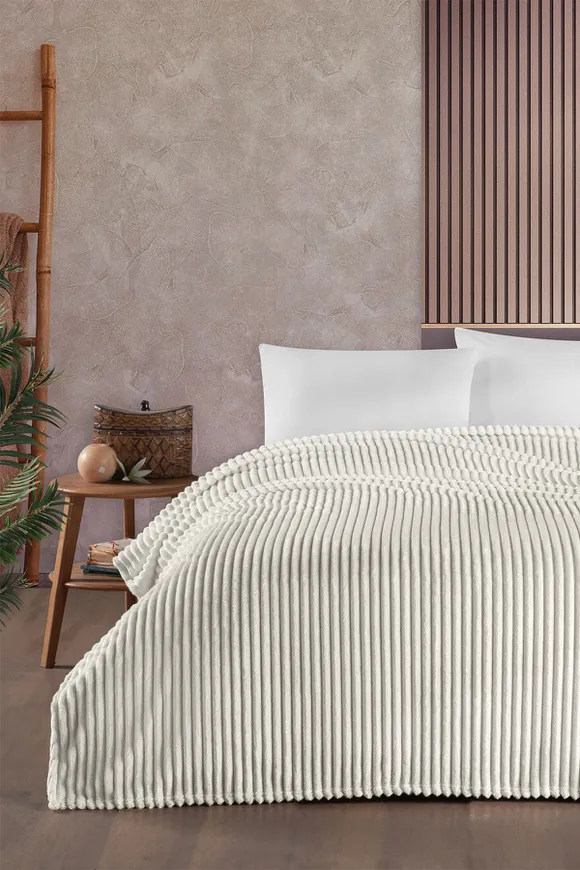 Pierre Cardin Super Soft Battaniye Çift Kişilik Line Şampanya