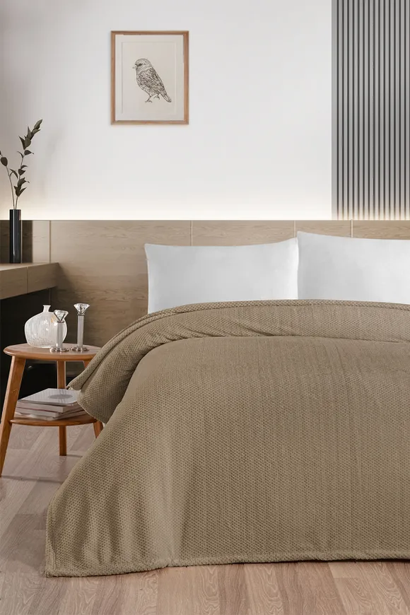 Pierre Cardin Wellsoft Battaniye Çift Kişilik Comfy Bej