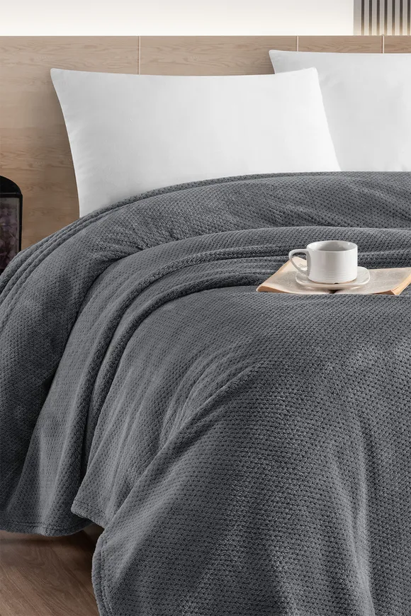 Pierre Cardin Wellsoft Battaniye Çift Kişilik Comfy Gri