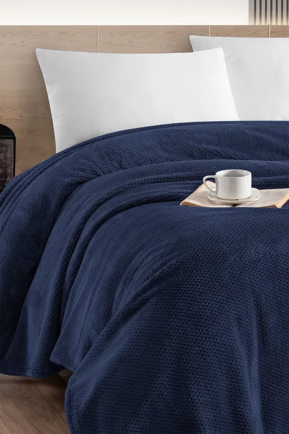Pierre Cardin Wellsoft Battaniye Çift Kişilik Comfy İndigo