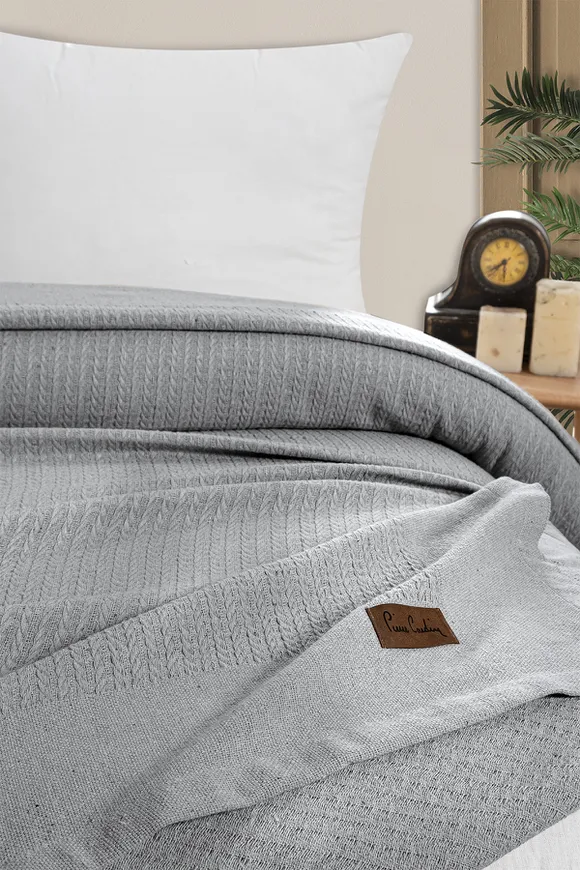 Pierre Cardin Yatak Örtüsü Çift Kişilik Venice Gri