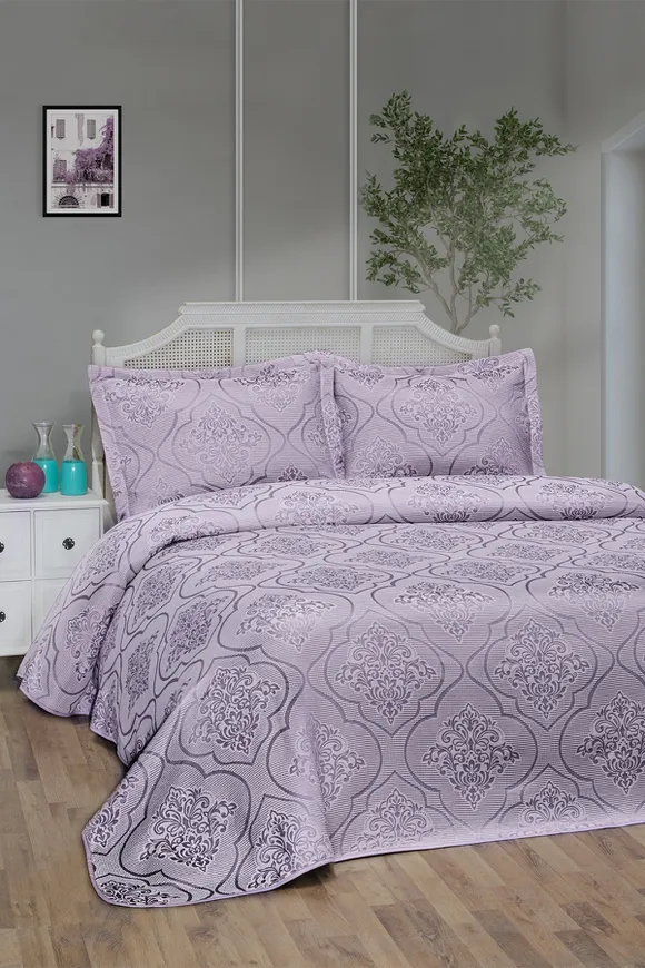 Pierre Cardin Yatak Örtüsü Seti Lavien Çift Kişilik Mürdüm