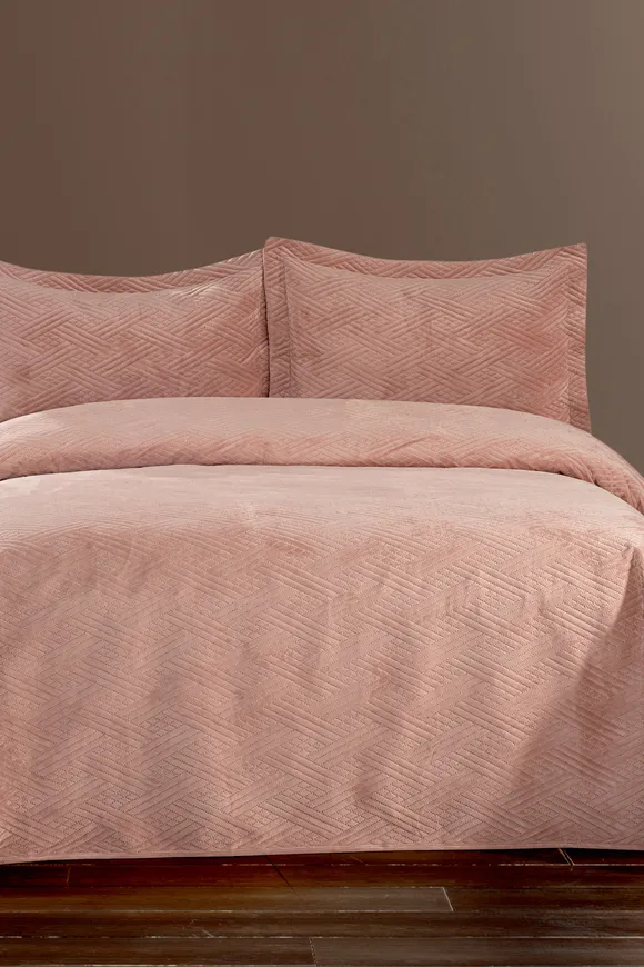 Pierre Cardin Yatak Örtüsü Seti Monaco Çift Kişilik Pudra