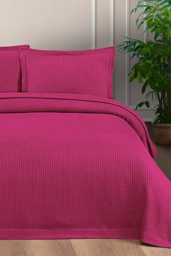 Pierre Cardin Yatak Örtüsü Seti Valeria Çift Kişilik Fuşya