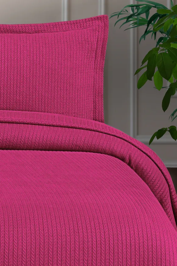 Pierre Cardin Yatak Örtüsü Seti Valeria Çift Kişilik Fuşya