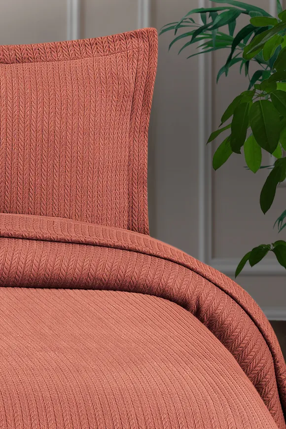 Pierre Cardin Yatak Örtüsü Seti Valeria Çift Kişilik Kiremit