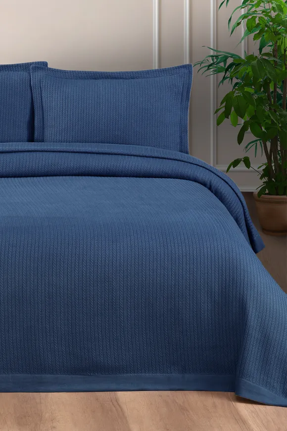 Pierre Cardin Yatak Örtüsü Seti Valeria Çift Kişilik Lacivert