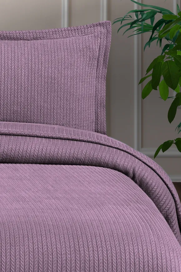 Pierre Cardin Yatak Örtüsü Seti Valeria Çift Kişilik Mürdüm