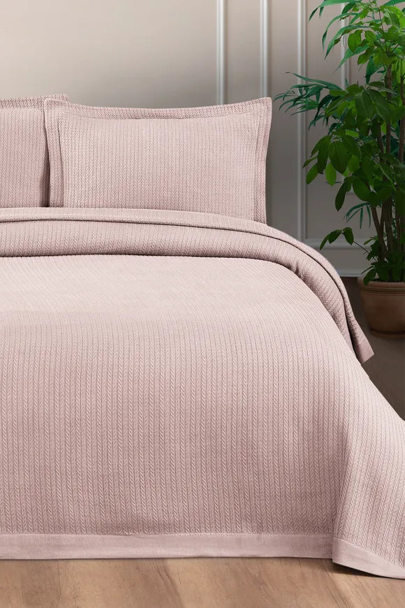 Pierre Cardin Yatak Örtüsü Seti Valeria Çift Kişilik Pudra