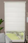 Pliseli Zebra Perde Krem