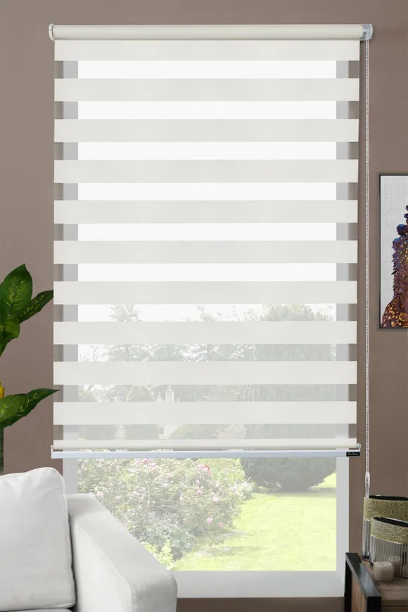 Zebra Perde Krem