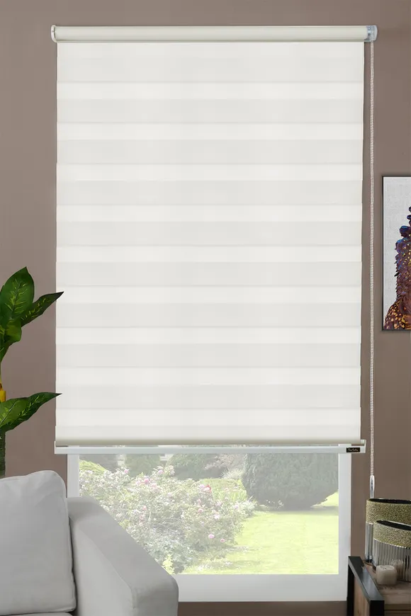 Zebra Perde Krem